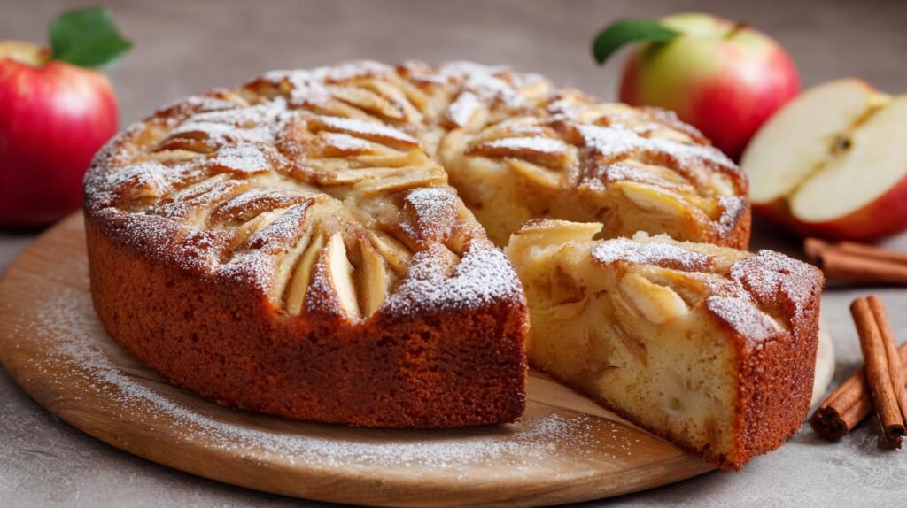 Torta di mele con cannella classica e soffice