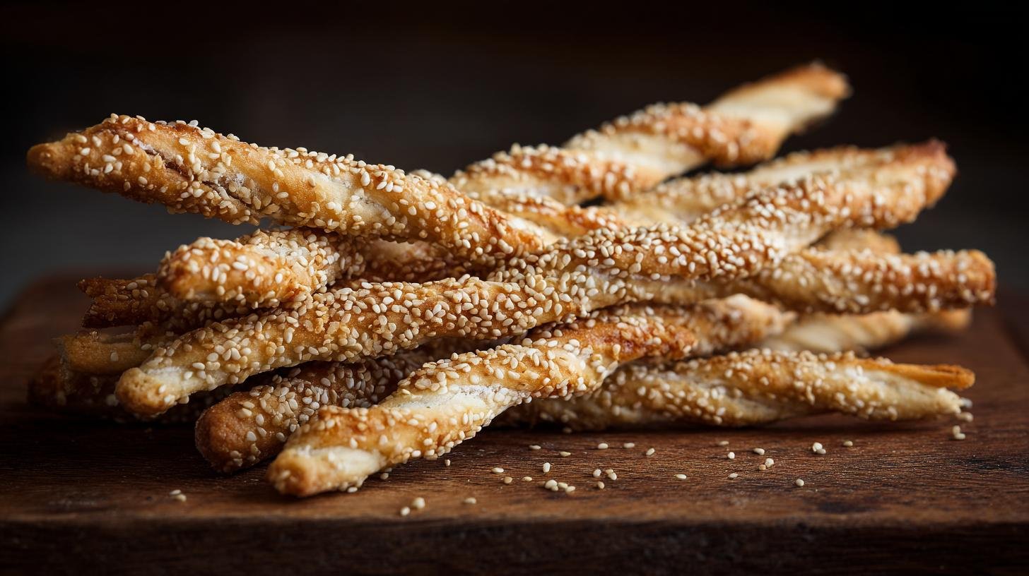 Grissini al sesamo croccanti fatti in casa in pochi minuti