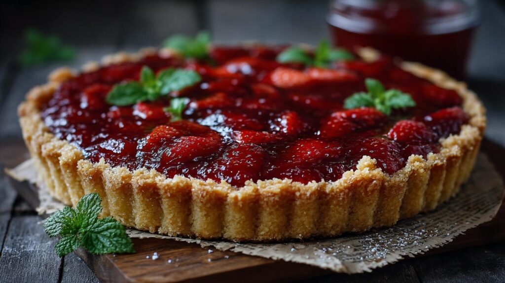 Crostata alla marmellata di fragole semplice e friabile