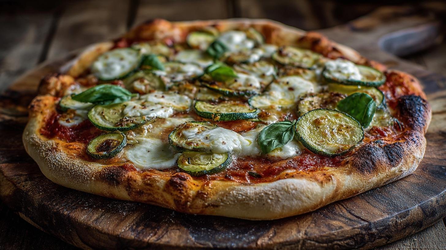 Pizza rustica con zucchine e mozzarella semplice