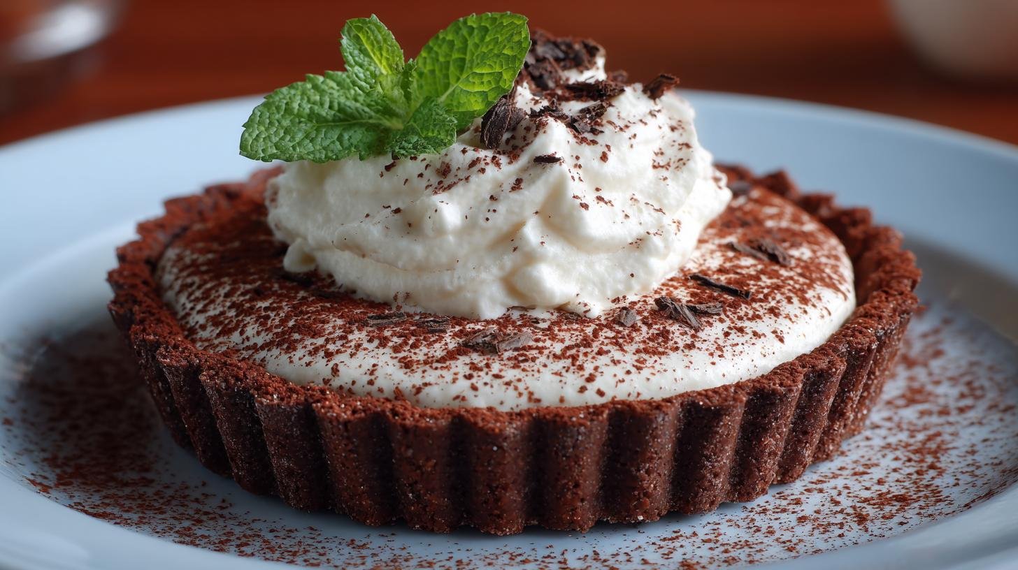 Crostata al cacao con crema alla vaniglia semplice