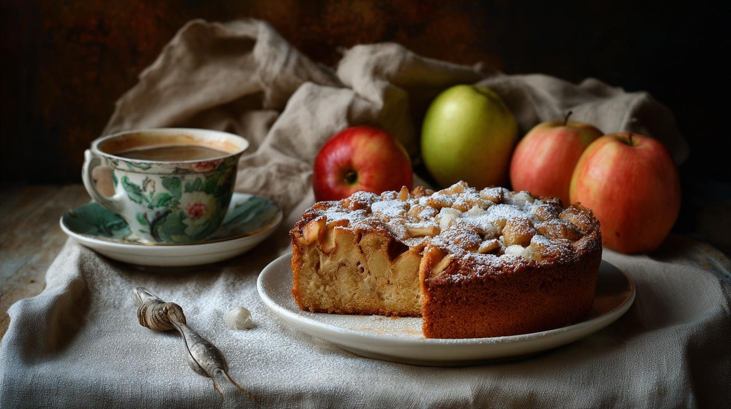 Torta di mele con cannella soffice per colazione