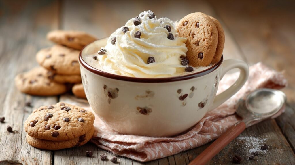 Coppa dolce con panna e biscotti pronta subito