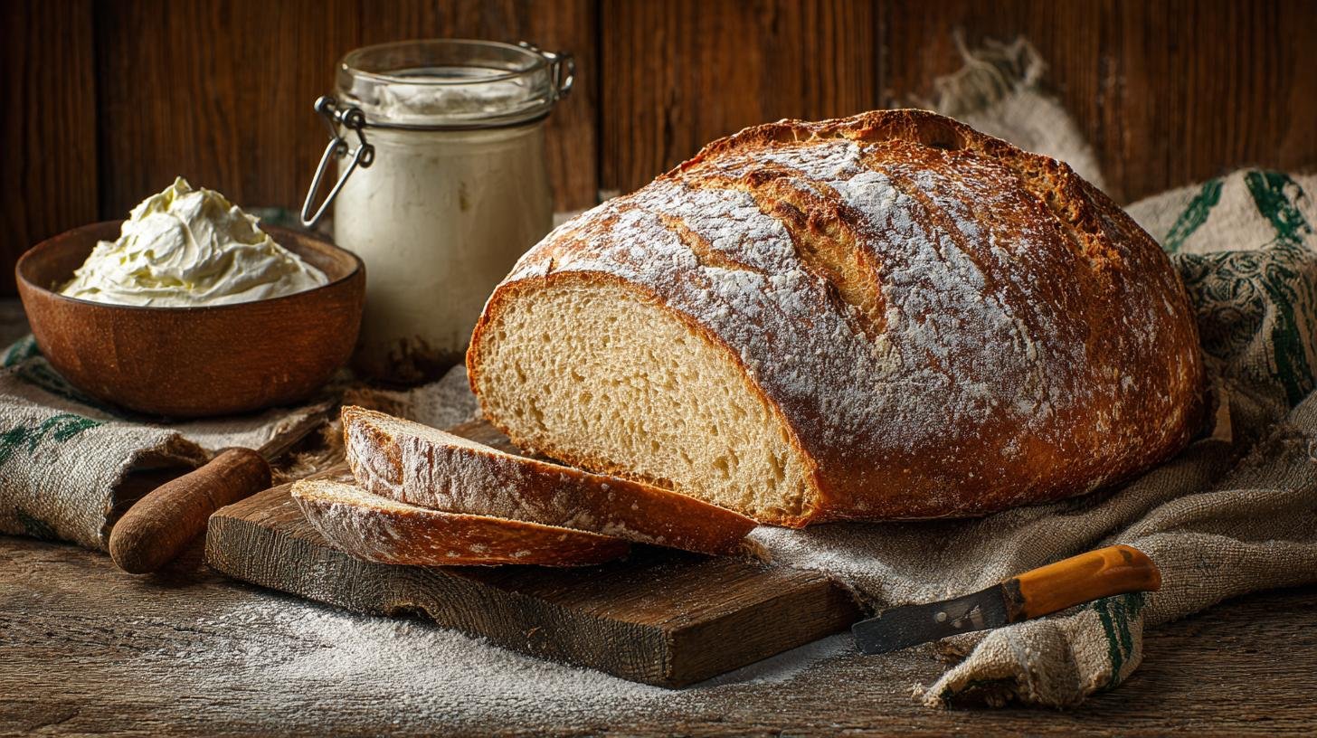 Pane casereccio con yogurt e farina bianca soffice