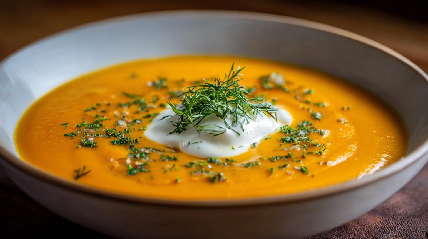 Vellutata di carote con panna dolce e morbida