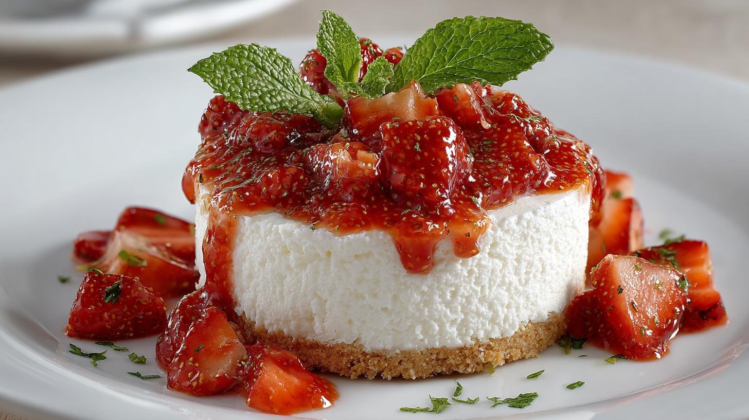 Cheesecake fredda con ricotta e fragole pronta in 15 minuti