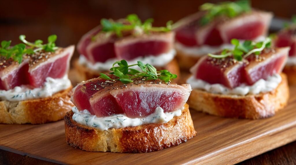 Crostini con crema di tonno veloci per ospiti