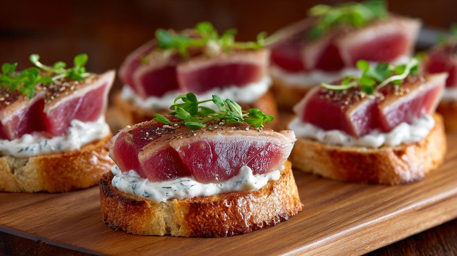 Crostini con crema di tonno veloci per ospiti