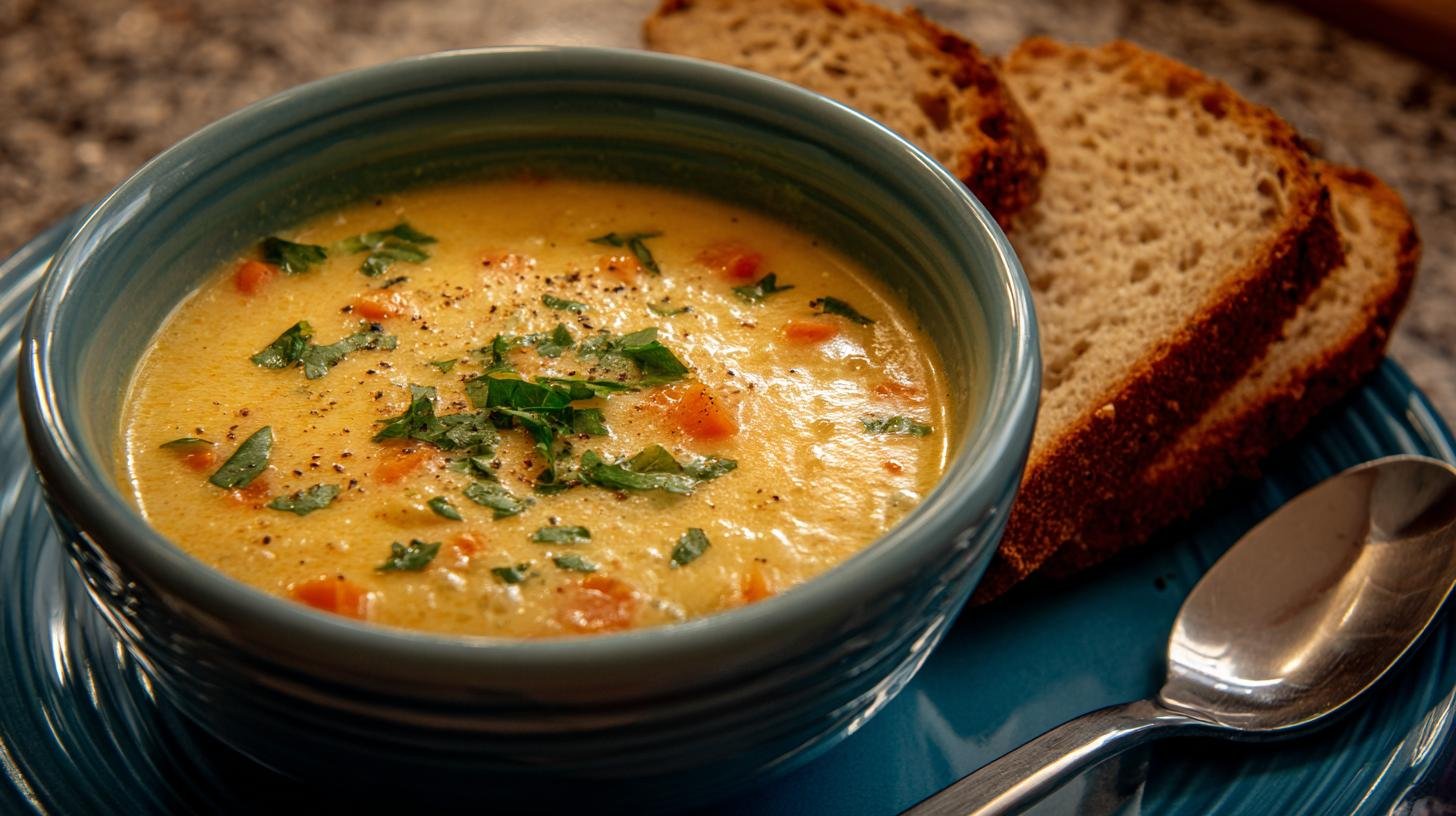 Minestra di patate e carote semplice e calda per cena