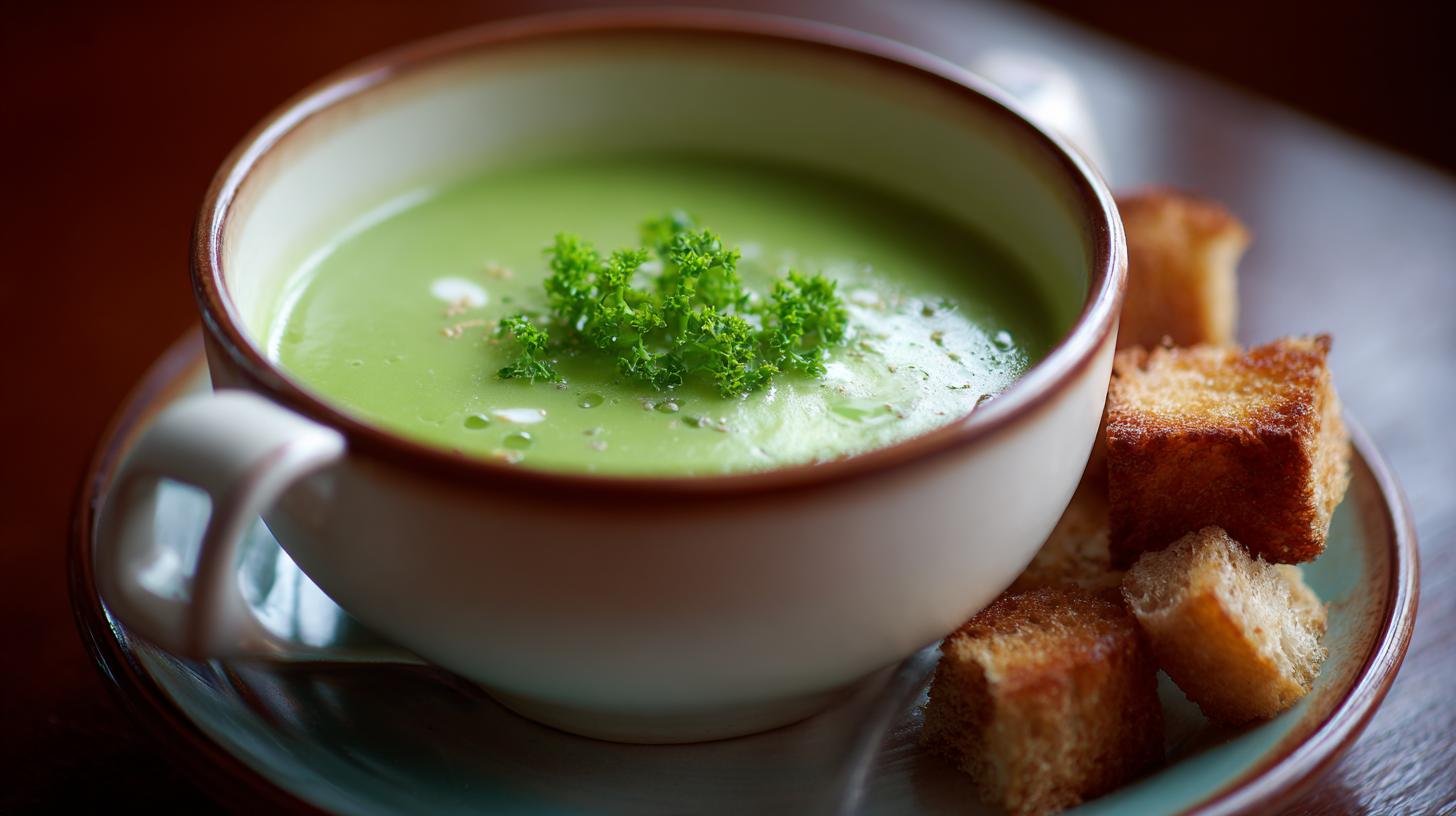 Minestra di piselli con patate delicata pronta velocemente