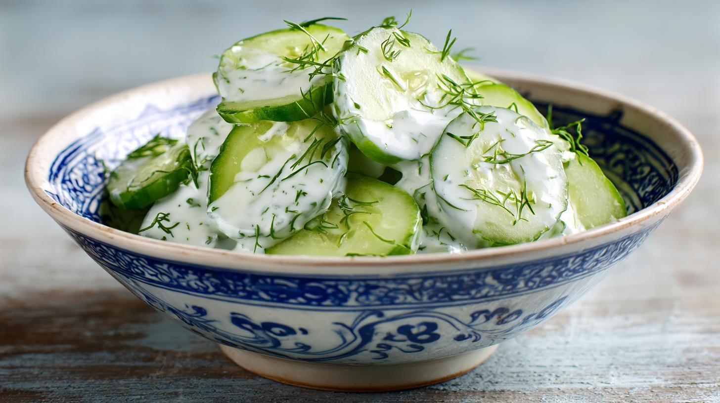 Insalata di cetriolo con yogurt fresca e veloce
