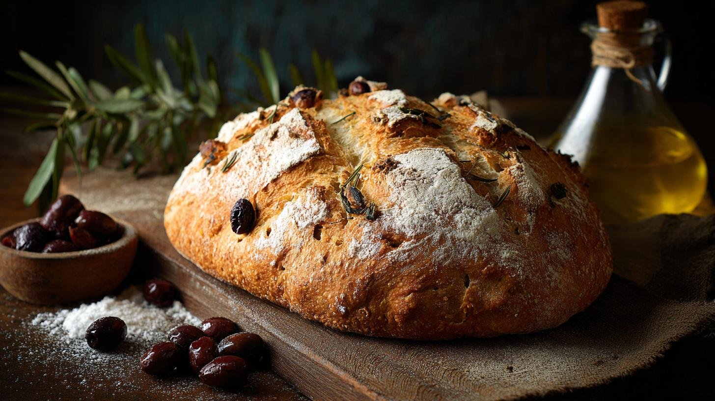 Pane alle olive con farina bianca profumato