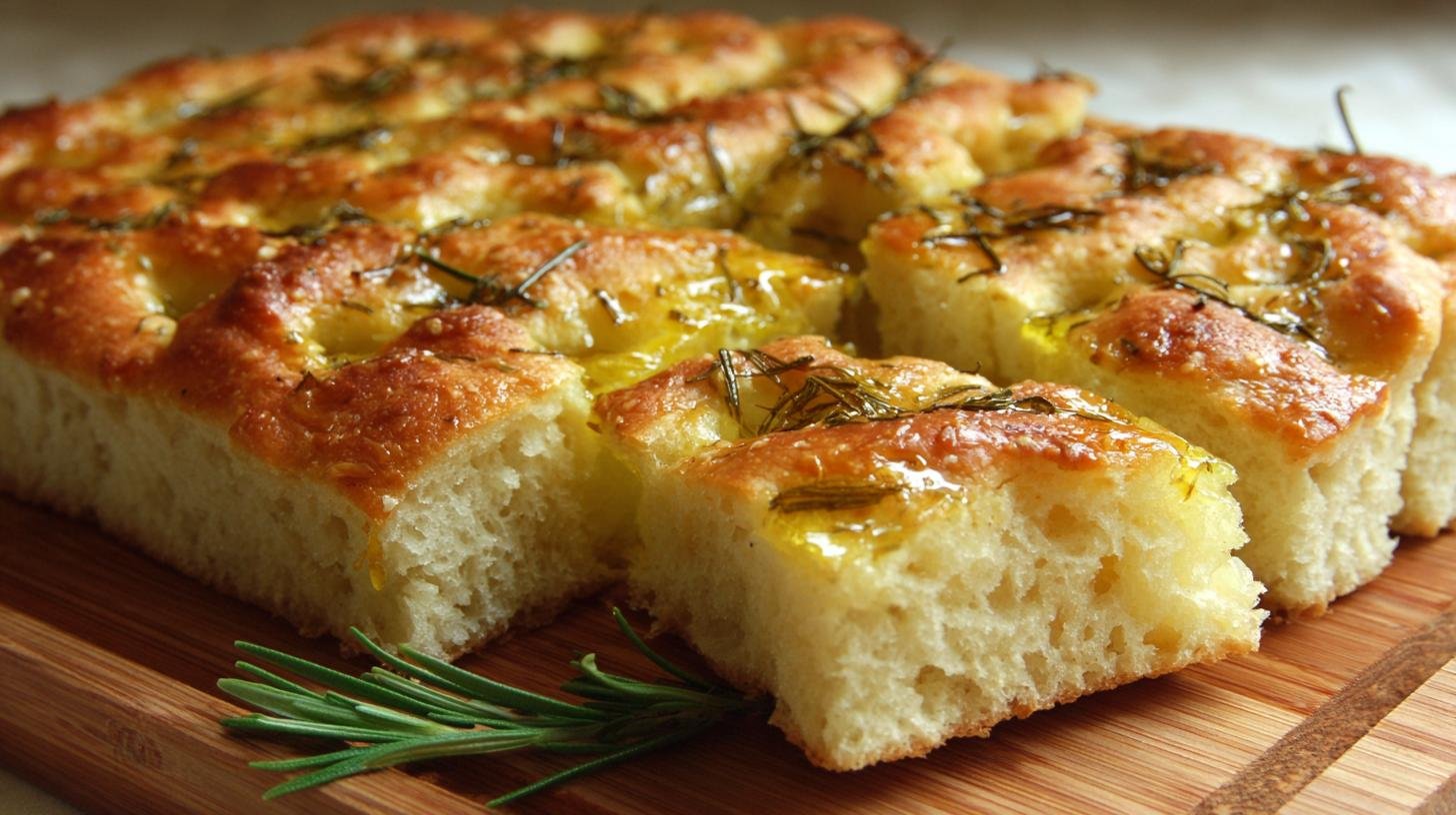 Focaccia morbida con rosmarino e olio pronta in forno veloce
