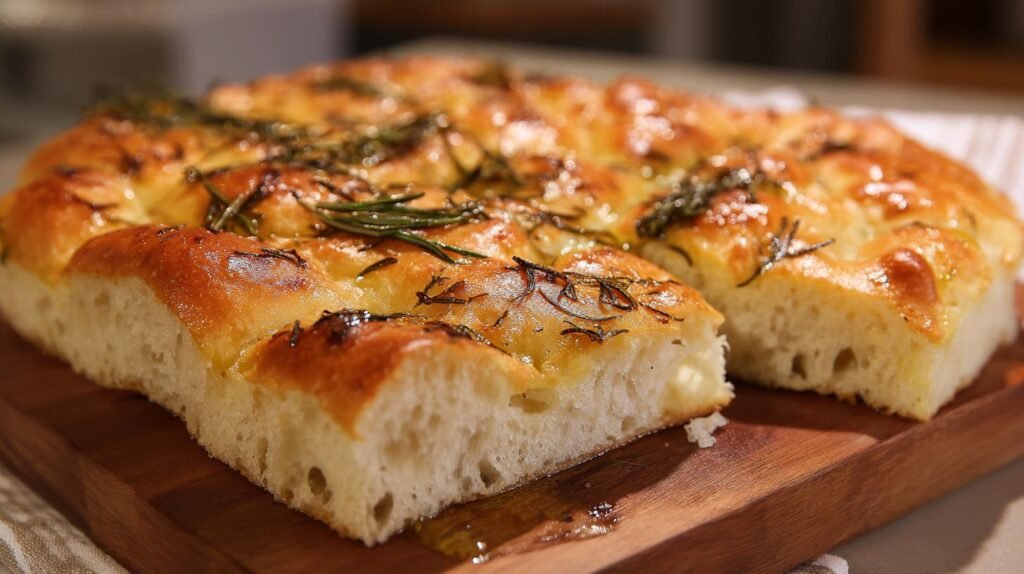 Focaccia soffice con rosmarino e olio facile per principianti