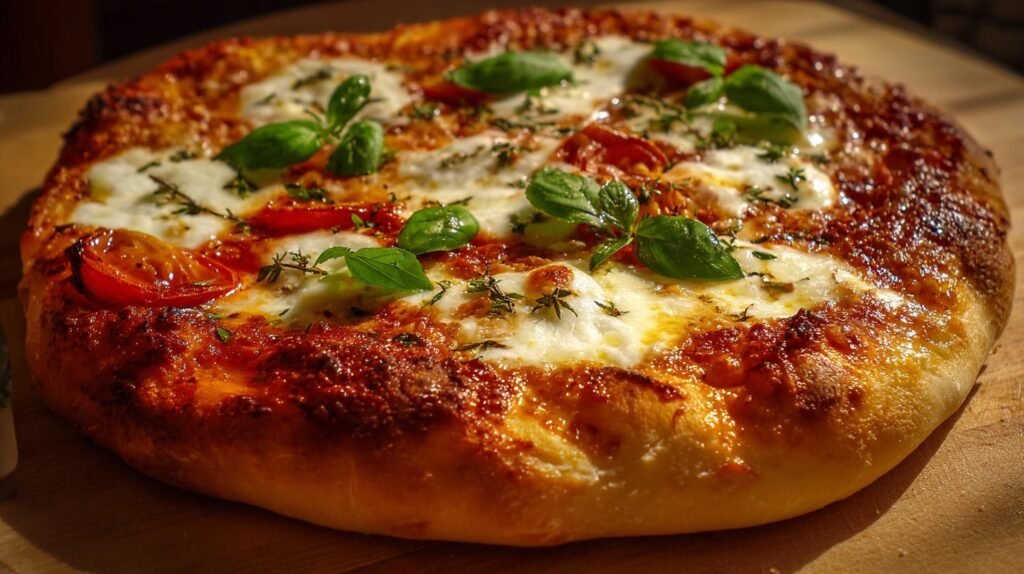 Pizza margherita con pomodoro e mozzarella pronta in 25 minuti