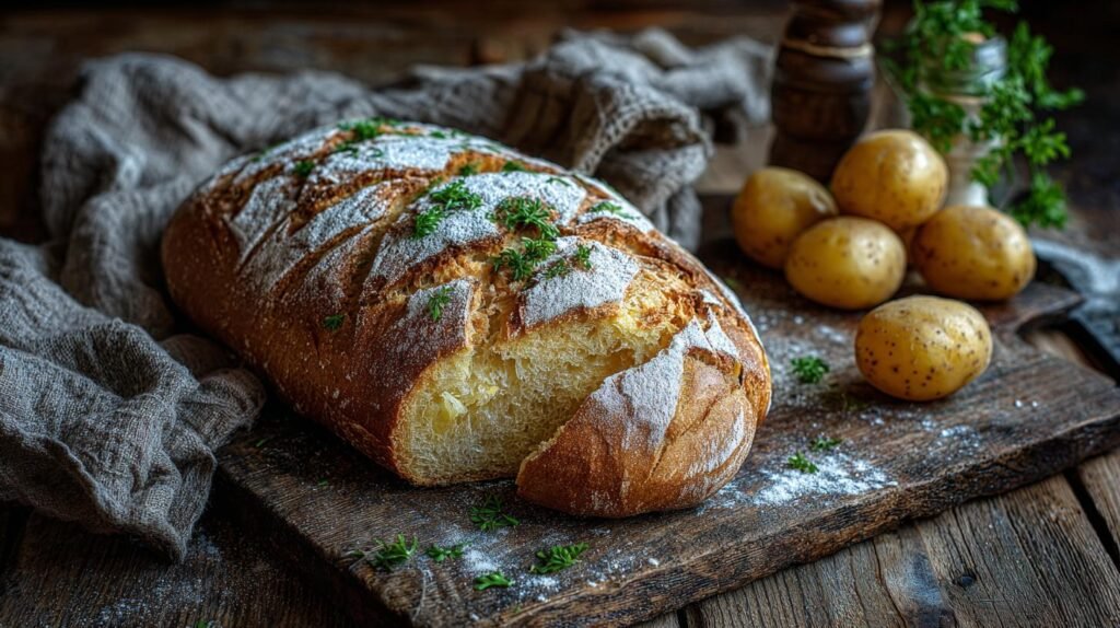 Pane rustico con patate morbido dentro