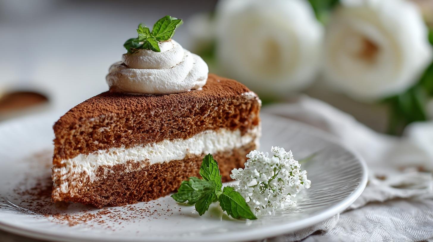 Torta al cacao con crema al latte morbida