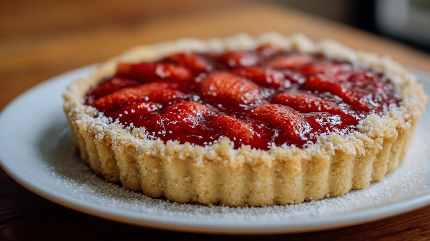 Crostata alla marmellata di fragole semplice e friabile