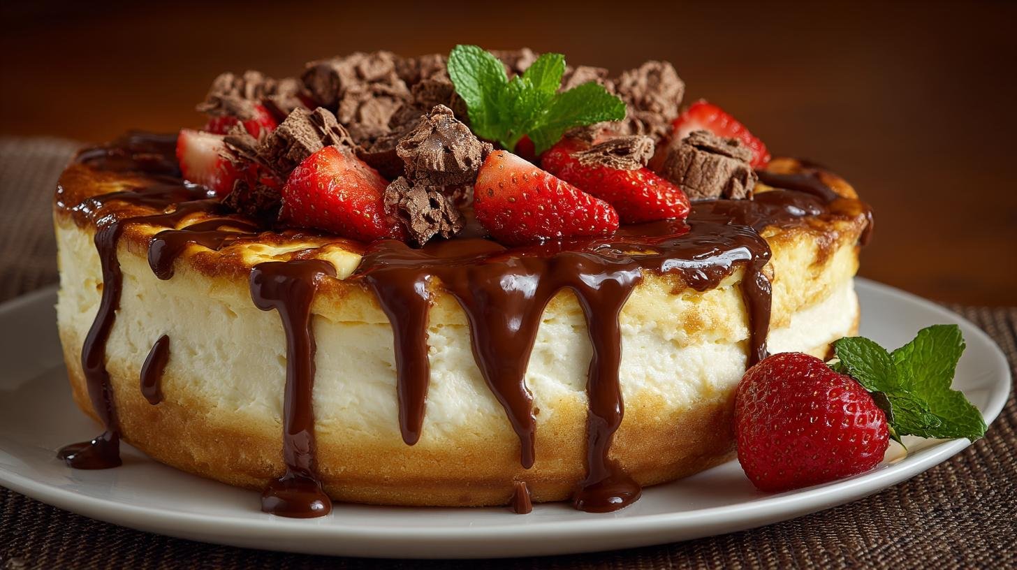 Cheesecake al forno con ricotta e cioccolato cremoso