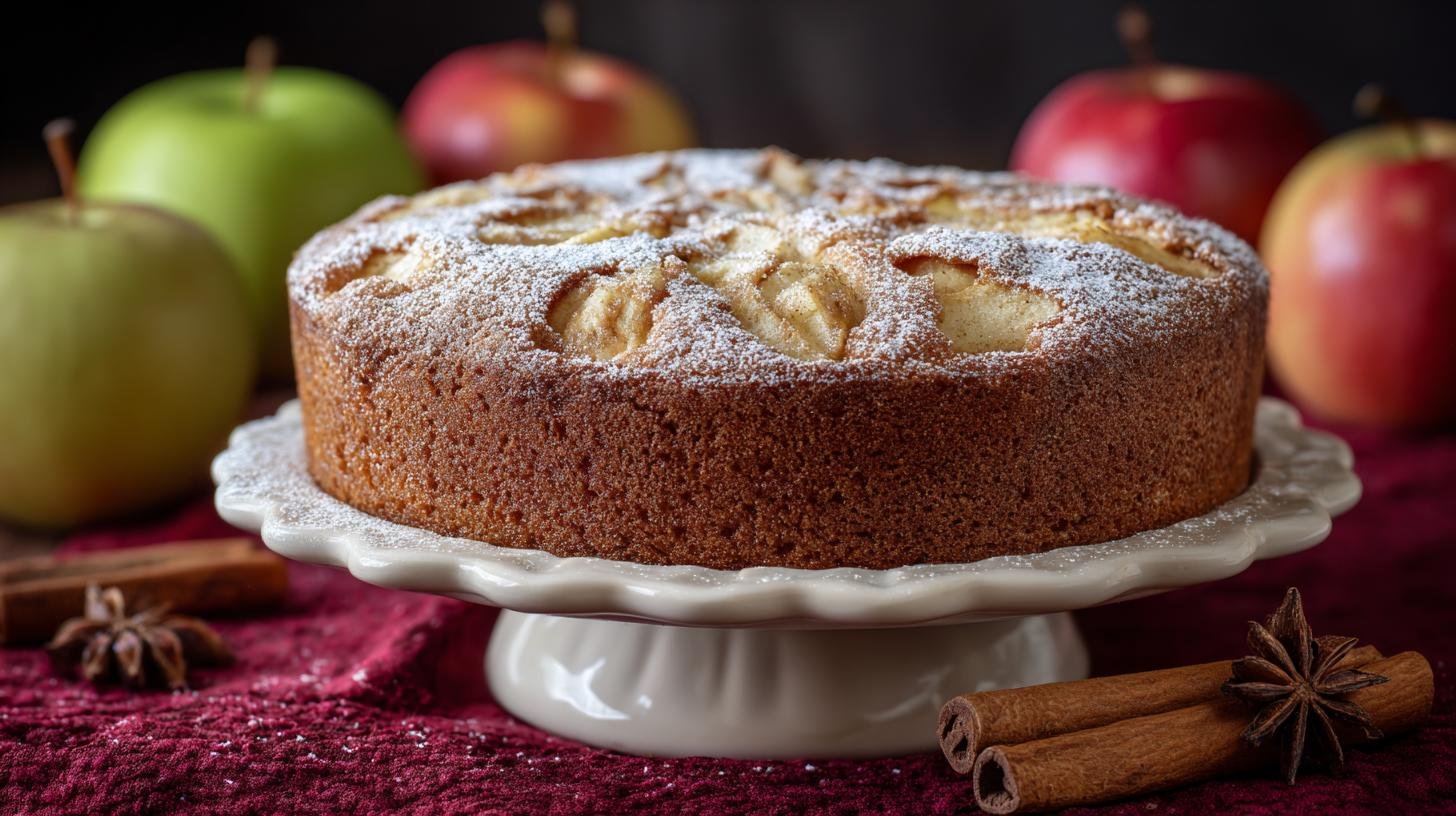 Torta di mele e cannella semplice che resta umida