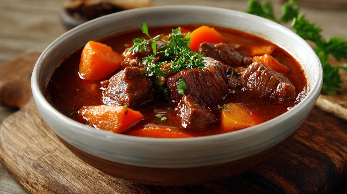 Spezzatino di manzo con carote semplice e ricco