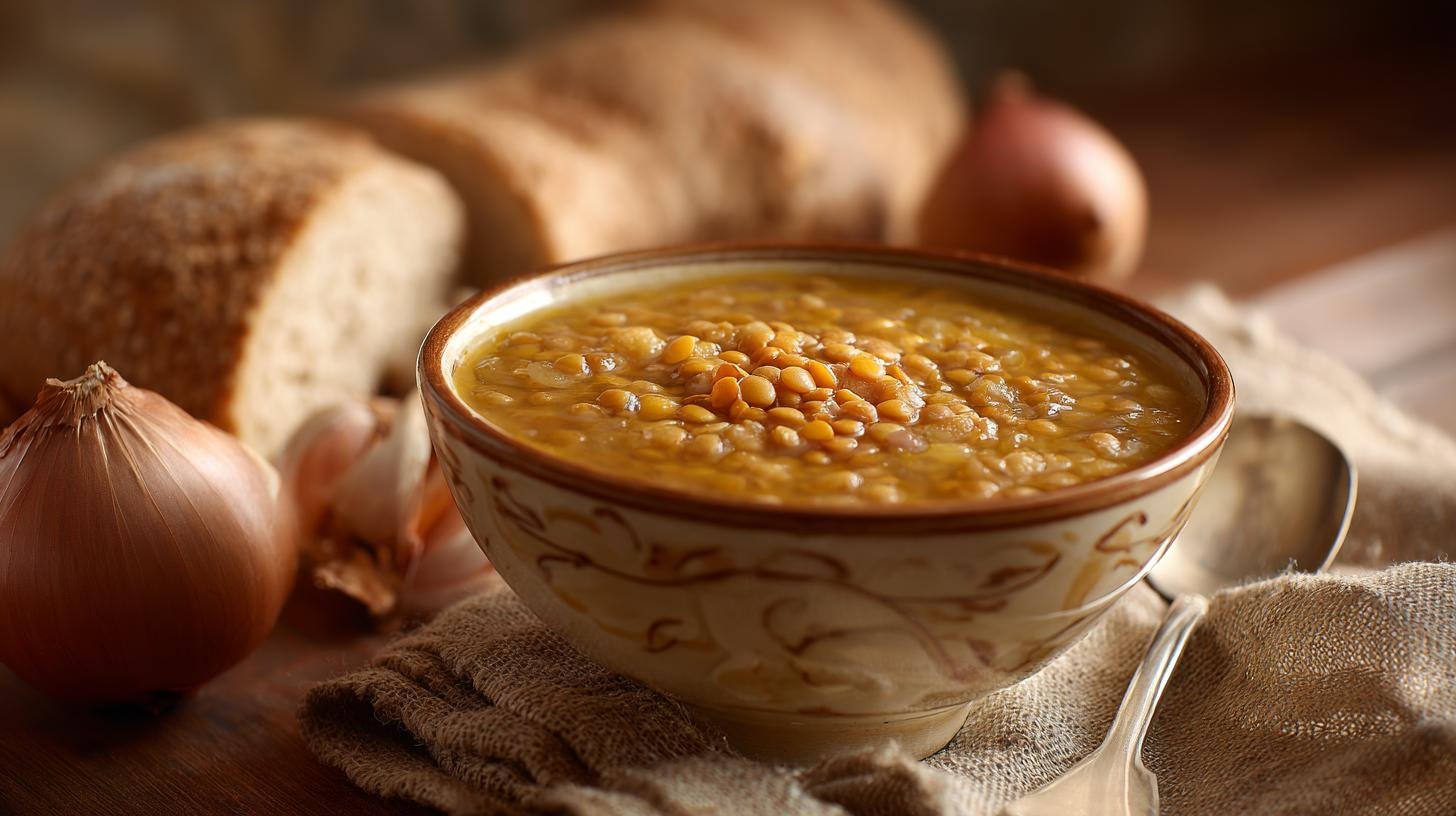 Zuppa di lenticchie con cipolla ricca e facile
