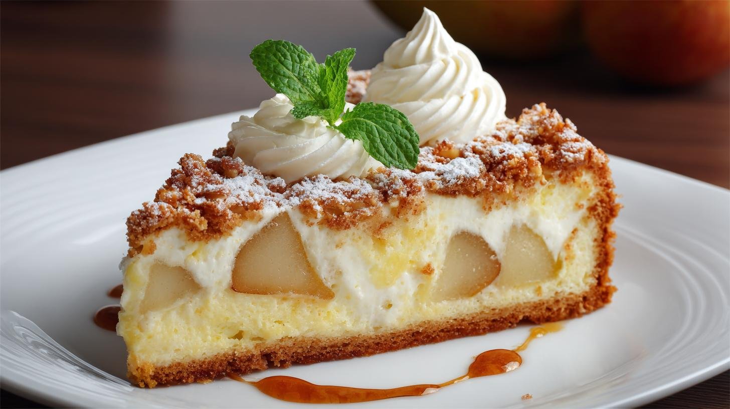 Torta alle pere con panna soffice e profumata