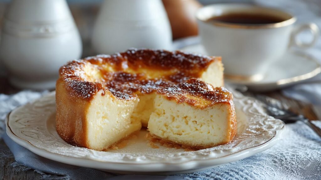 Cheesecake al forno con ricotta e zucchero cremosa