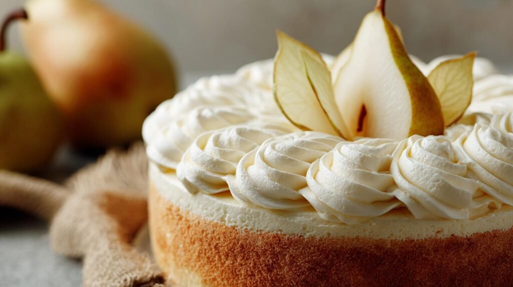 Torta alle pere con panna soffice e profumata