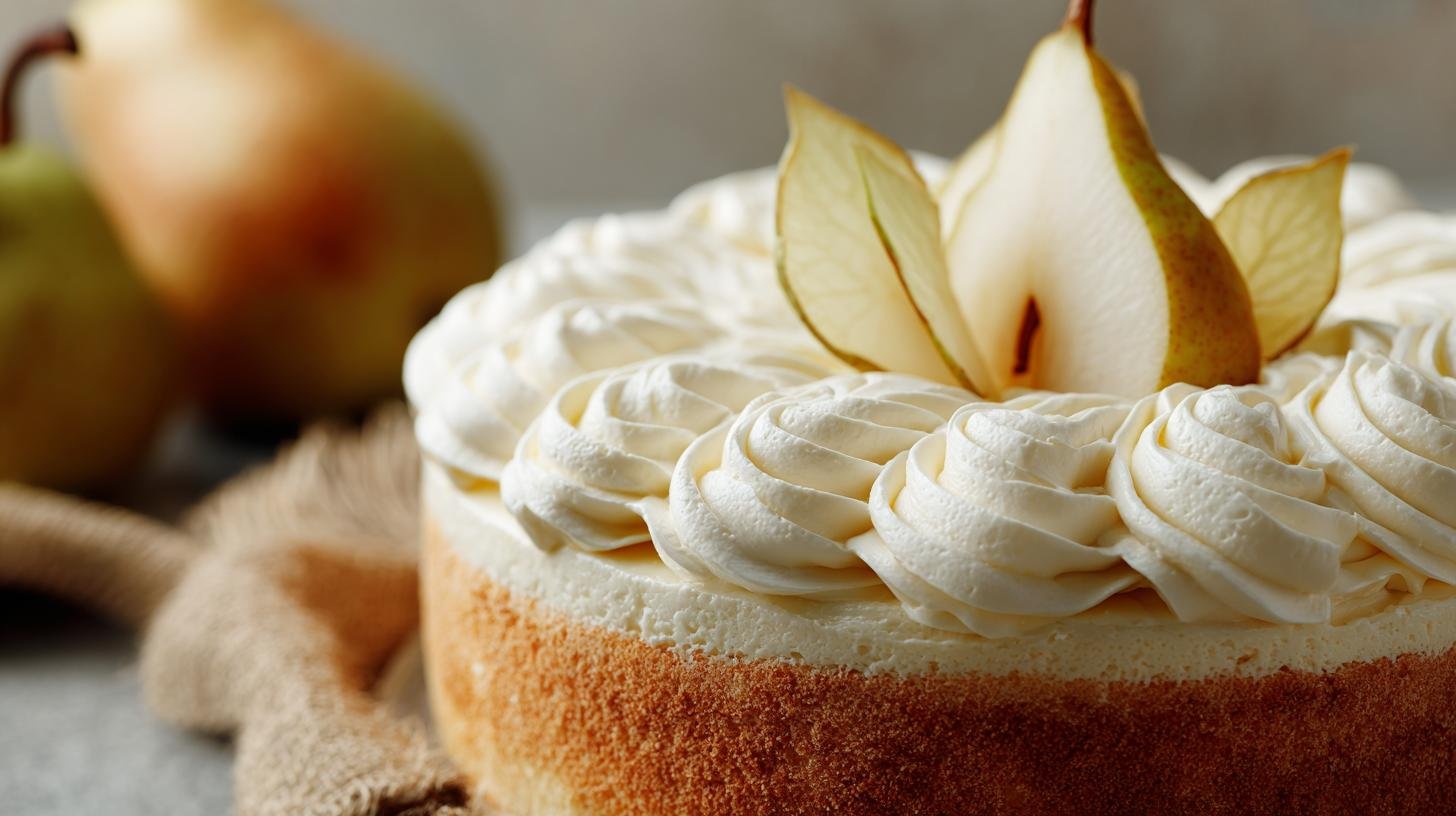 Torta alle pere con panna soffice e profumata