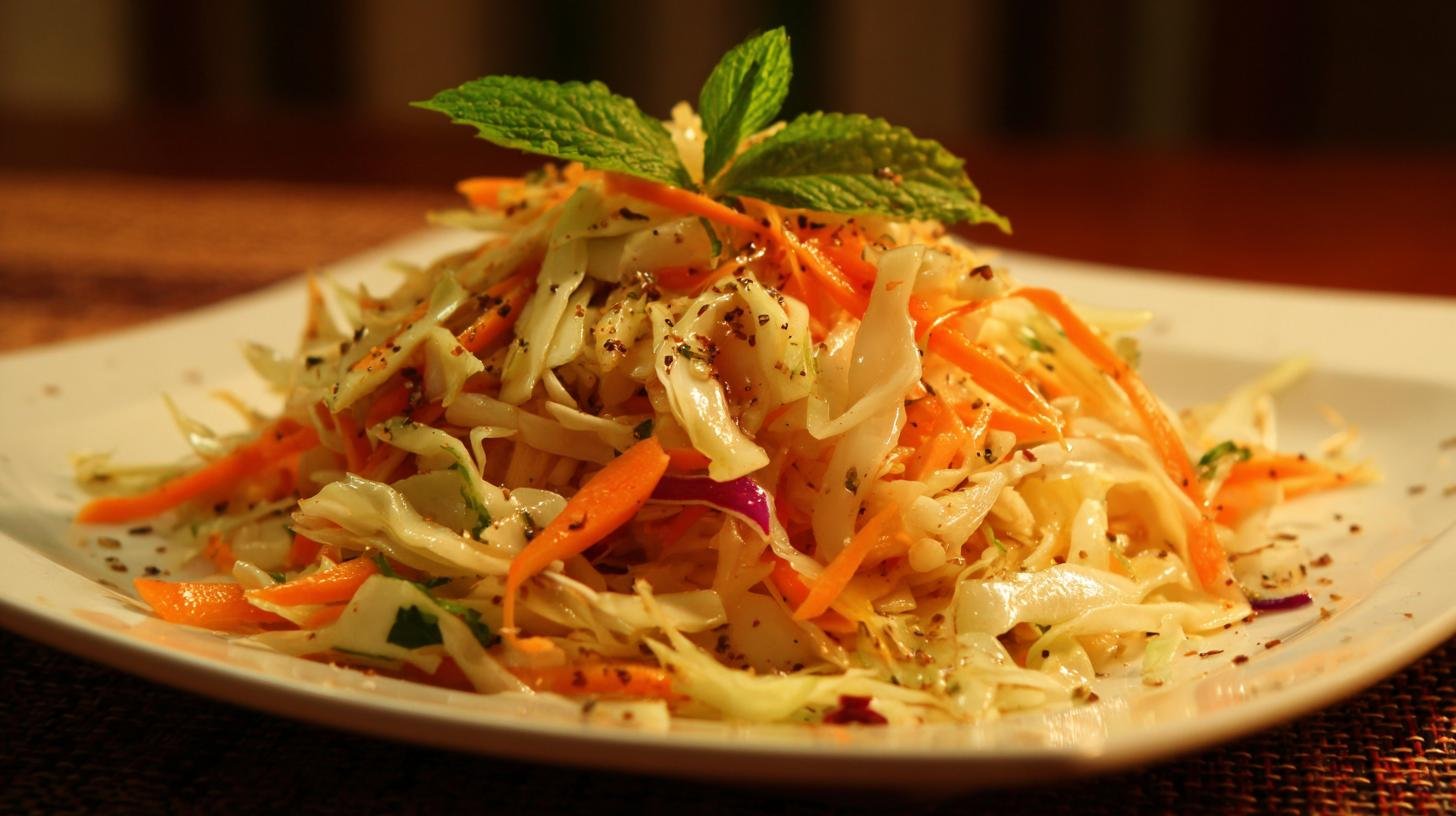 Insalata di cavolo con carote croccante e leggera
