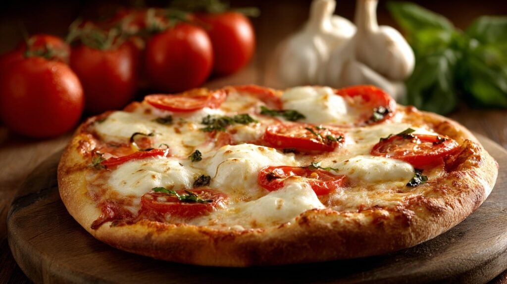Pizza margherita con pomodoro e mozzarella pronta in 20 minuti