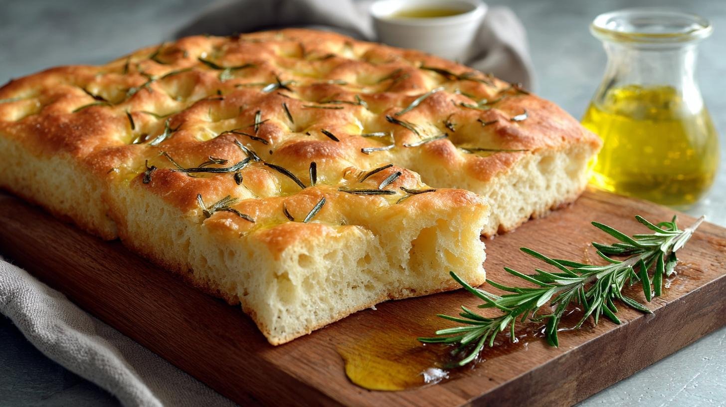 Focaccia soffice con olio d’oliva e rosmarino senza errori
