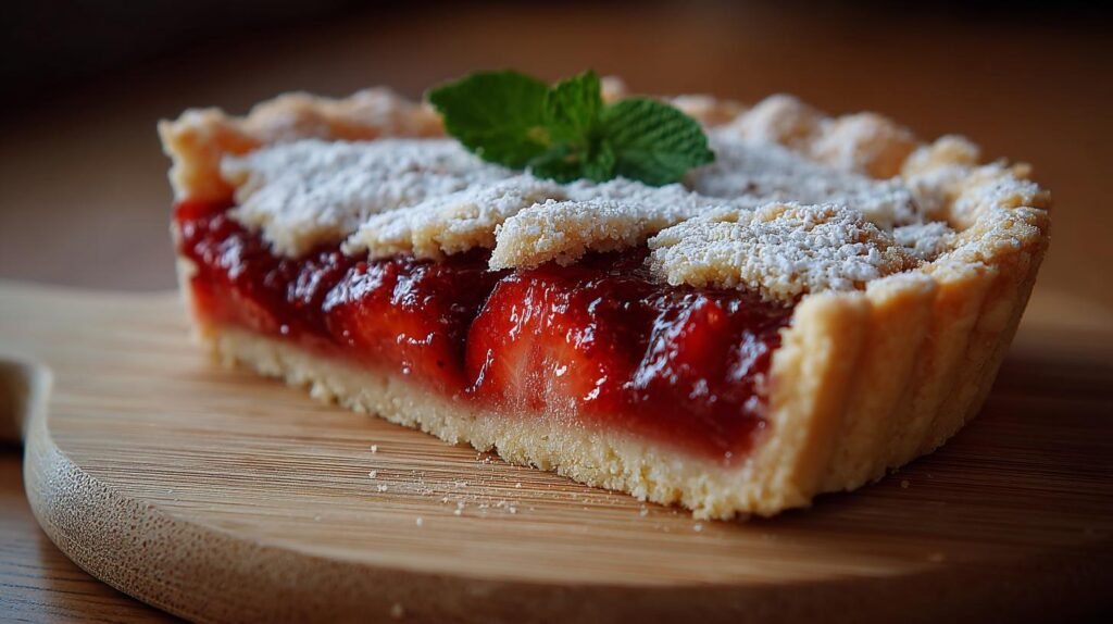 Crostata alla marmellata di fragole semplice e friabile