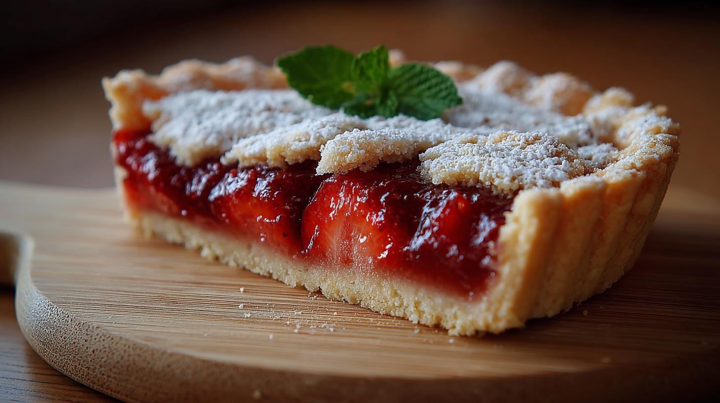 Crostata alla marmellata di fragole semplice e friabile