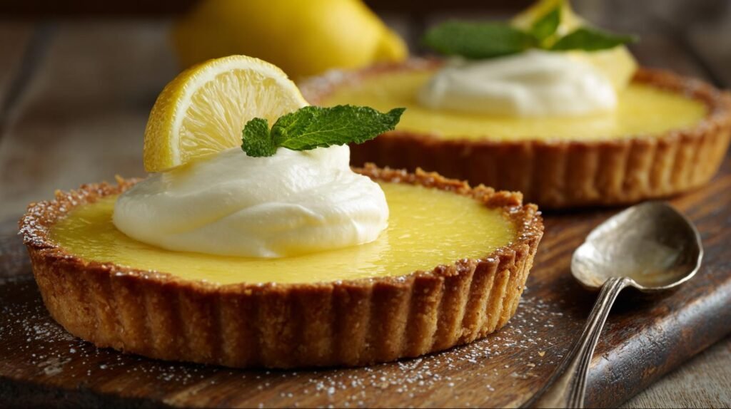 Crostata al limone e crema vellutata pronta per merenda